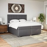  s oprugama i madracem sivi 200x200 cm od umjetne kože | shoptok.hr