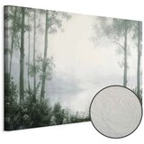  Slika - Retro Landscape Grove Trees and Pond in Patinated Shades of Green 30x20 Premium Print | shoptok.hr