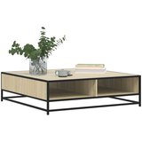 vidaXL Klubska mizica sonoma hrast 100x100x30 cm inž. les in kovina | Shoptok.si