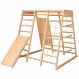 Ginger Home Детска Дървена Катерушка Пързалка, Стълби и Стена за Катерене, 119.5x109.5x119.5 см | shoptok.hr