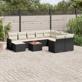 vidaXL 11-dijelni set vrtnih sofa od poliratana s jastucima crni | shoptok.hr
