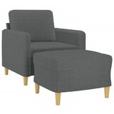  Fotelja s tabureom tamnosiva 60 cm od tkanine | Eponuda.com