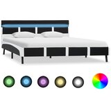 Okvir za krevet od umjetne kože s LED svjetlom crni 140x200 cm | shoptok.hr