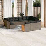  13-dijelni set vrtnih sofa od poliratana s jastucima sivi | shoptok.hr