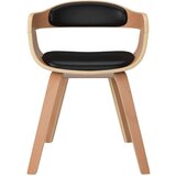  Jedilni stol 4 kosi črn ukrivljen les in umetno usnje, (20944568) | Shoptok.si