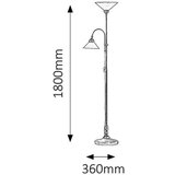 Rabalux marian podna lampa sa čitačem E27 2x60W bronza klasična rasveta | Eponuda.com