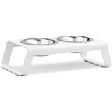 MiaCara Metalni set posuda s postoljem za pse Desco White S – Cijene