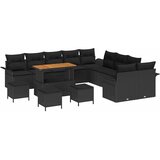 vidaXL Vrtna sedežna garnitura z blazino s shranjevanjem 14 pcs Črna, (5000155365) | Shoptok.si