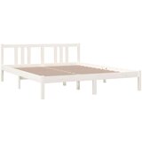  Posteljni okvir bel iz trdnega lesa 160x200 cm, (20601645) | Shoptok.si