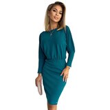 Numoco 399-1 LARA Striped dress with cuffs in the sleeves - sea color | Shoptok.si