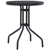 vidaXL Vrtna miza črna 80 cm jeklo in steklo Cene