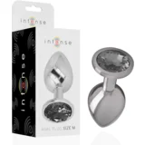 Penthouse Intense - Plugue Anal De Metal De Alumnio Com Vidro Preto Tamanho M, (21263720)