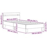  Konstrukcija postelje z vzglavjem Umetni hrast 98.5 x 200 cm, (5000099843) | Shoptok.si