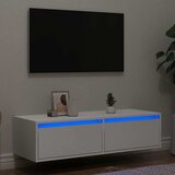 Maison Chic TV omarica - TV stojalo - Televizijska omarica z LED lučkami bela 100X35,5x25 cm, (21701096) | Shoptok.si