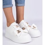 D/CEO marka niezdefiniowana White women's sneakers decorated with a teddy bear Milonel | ePonuda.com
