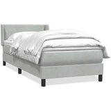 Box Spring krevet s madracem svijetlo sivi 90x220 cm baršun | shoptok.hr