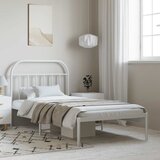  Metalni okvir za krevet s uzglavljem bijeli 100x200 cm | shoptok.hr