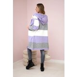 Kesi Tricolor striped sweater ecru+purple+gray Cijene