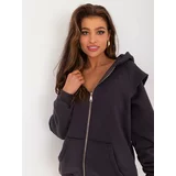 Fashion Hunters Graphite zip-up sweatshirt with ribbed inserts