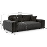 Ropez Tamno siva sofa od samta 213 cm Justin – | shoptok.hr