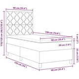 Postelja z vzmetnico z vzmetnico Taupe 90 x 190 cm blago, (5000128504) | Shoptok.si