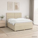  LED okvir za krevet s madracem Krem 180 x 200 cm Tkanina | shoptok.hr