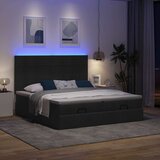 vidaXL Otomanski posteljni okvir z vzmetnicami črn 160x200 cm blago | Shoptok.si