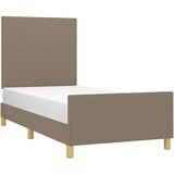  Posteljni okvir z vzglavjem taupe 100x200 cm blago, (20902531) | Shoptok.si