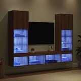 TV stenske enote z LED 5 pcs Umetni hrast 40,5 x 30 x 102 cm - - Rjava - 56.88 - 40,5 x 30 x 102 cm - 2025-vidaXL-Uvoz_2 | Shoptok.si