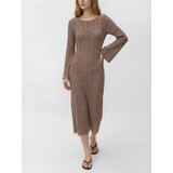 Reserved Rupičasta maxi haljina - boja kave | shoptok.hr