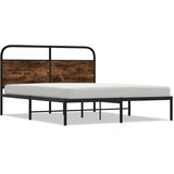 Okvir kreveta bez madraca dimljena boja hrasta 135x190cm drveni | shoptok.hr