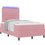vidaXL Box Spring Postelja z Blazino in LED Roza 120x200 cm Žamet, (22050539) | Shoptok.si