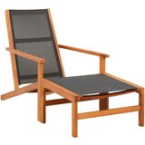 Maison Chic Vrtni Stoli - Stol za vrt z naslonjalom za noge evkaliptusov les in tekstil JS788, (21877672) | Shoptok.si
