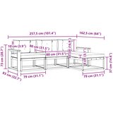  Set vanjskih sofa 4 kom. Prirodna i antracit Smeđa 257,5 x 162,5 x 73 cm | shoptok.hr