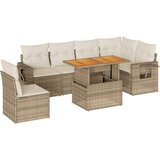 vidaXL 7-dijelni set vrtnih sofa od poliratana s jastucima bež | shoptok.hr