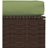  Vrtni stolček za noge z blazino rjav 70x70x30 cm poli ratan, (20660776) | Shoptok.si