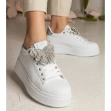 Gemre White-silver sneakers adorned with a butterfly with rhinestones Kariba | Shoptok.si