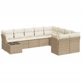Maison Chic Seti vrtnega pohištva - Vrtna garnitura - Vrtni pohištvo set 10-delna z blazinami bež poli ratan, (21821666) | Shoptok.si