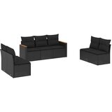  7-dijelni set vrtnih sofa od poliratana s jastucima crni Black | Shoptok.si