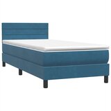 Box Spring krevet s madracem tamnoplavi 80x210 cm baršun | shoptok.hr