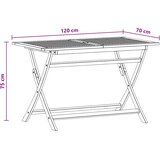  Sklopivi vrtni stol 120 x 70 x 75 cm masivno drvo eukaliptusa | shoptok.hr
