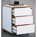 MID.YOU Predalnik Na Kolescih Salia T45, Bela, Barva Hrasta | Shoptok.si