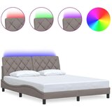  Okvir kreveta s LED-om bez madraca Taupe 160x200 cm tkanina | shoptok.hr