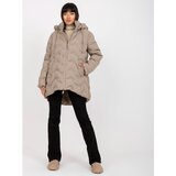 Fashion Hunters Beige down winter jacket with a hood | shoptok.hr