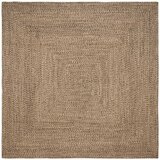 vidaXL Preproga Pletenje Naravna in črna 200 x 200 cm Juta | Shoptok.si