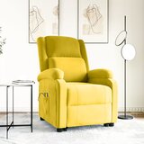 vidaXL Masažna fotelja na podizanje žuta baršunasta | shoptok.hr