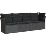 Maison Chic Seti vrtnega pohištva - Vrtna garnitura - Vrtni pohištvo set 4-delna z blazinami črna poli ratan, (21811518) | Shoptok.si