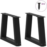 vidaXL Noge jedilne mize V-oblike 2 kosa črne 40x(30-31,3) cm jeklo | Shoptok.si