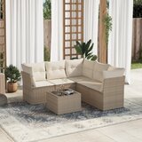  6-dijelni set vrtnih sofa s jastucima bež od poliratana 179 x 179 x 69 cm | Shoptok.si