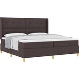 vidaXL Postelja s vzmetnico Temno Rjava 200x200 cm Tkanina, (22050177) | Shoptok.si